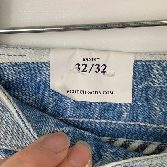 NWT Anthropologie Scotch & Soda bandit white striped boyfriend jeans sz 32 - Picture 7 of 14